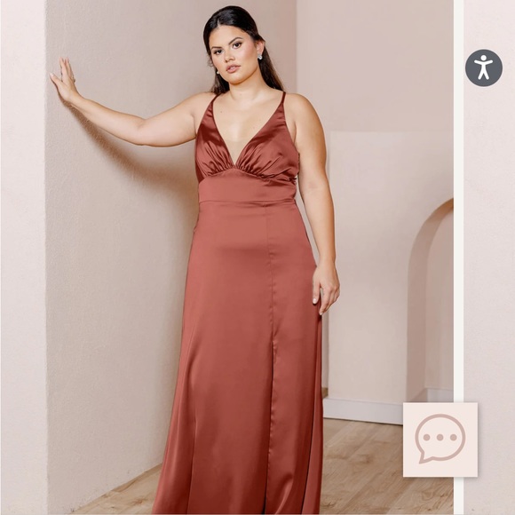 Carmen Satin Dress from Revelry. Cinamon Rose Size 6! - Picture 1 of 2